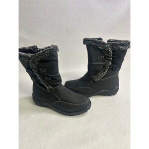 Winter Gorpcore Flexus by Spring Step Womens 39 Black Faux Fur Mid Calf Boots
